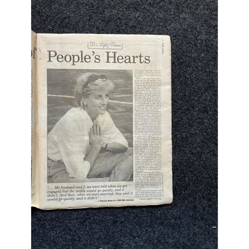 Rare Vintage Princess Diana Memorial Newspaper - 1997 Commemorative Edition, Br